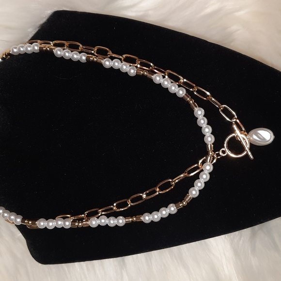 2pcs Gold Faux Pearl Charm Buckle Necklace - Picture 5 of 15